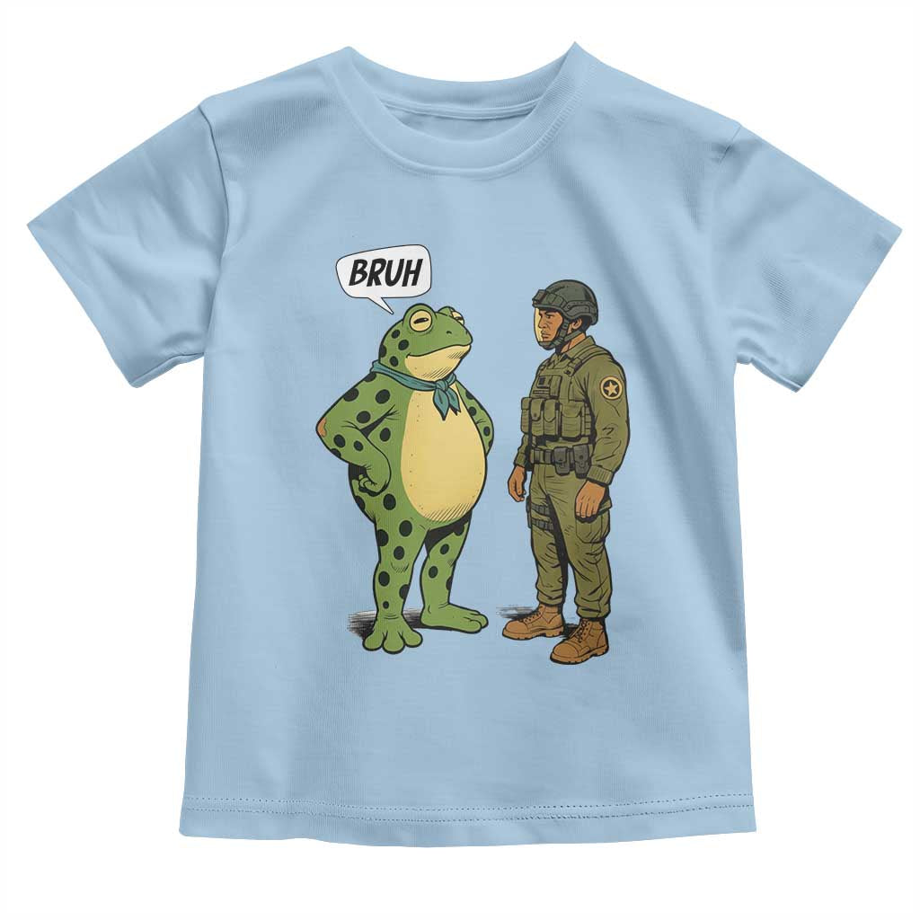Funny Frog Bruh Resist Meme Toddler T Shirt Free Portland Oregon Political Satire TS02 Light Blue Print Your Wear