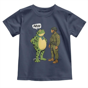 Funny Frog Bruh Resist Meme Toddler T Shirt Free Portland Oregon Political Satire TS02 Navy Print Your Wear