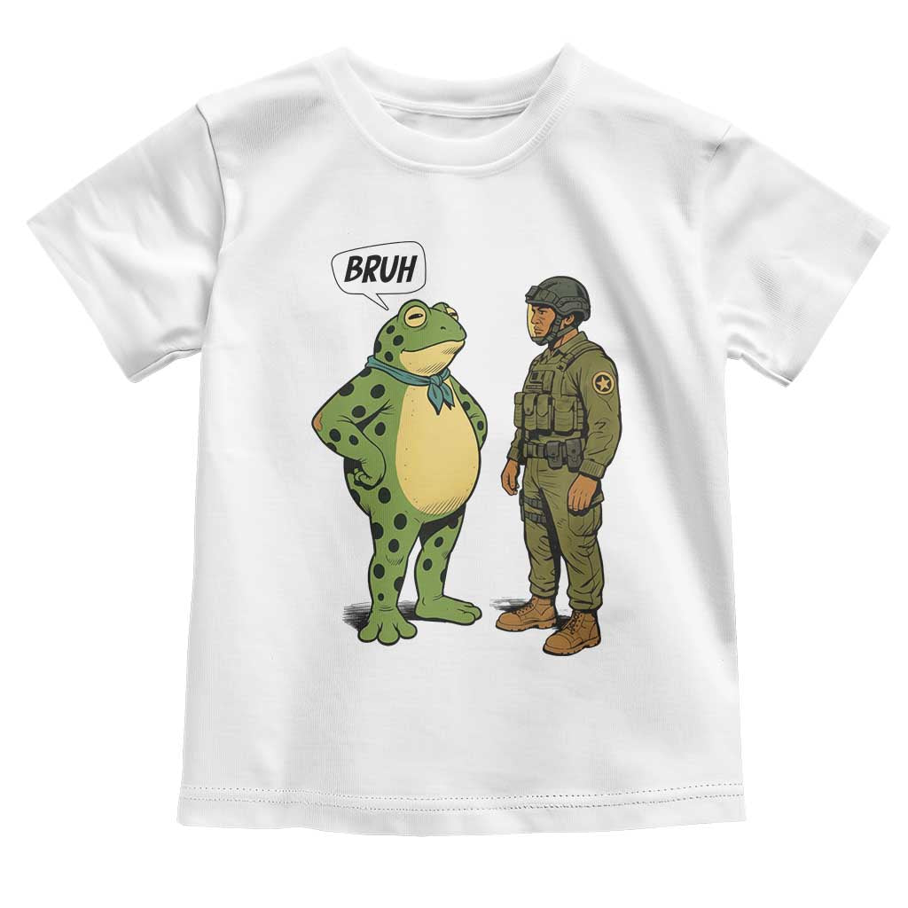Funny Frog Bruh Resist Meme Toddler T Shirt Free Portland Oregon Political Satire TS02 White Print Your Wear