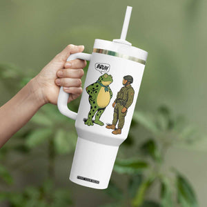 Funny Frog Bruh Resist Meme Tumbler With Handle Free Portland Oregon Political Satire TS02 Print Your Wear