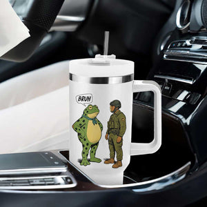 Funny Frog Bruh Resist Meme Tumbler With Handle Free Portland Oregon Political Satire TS02 Print Your Wear