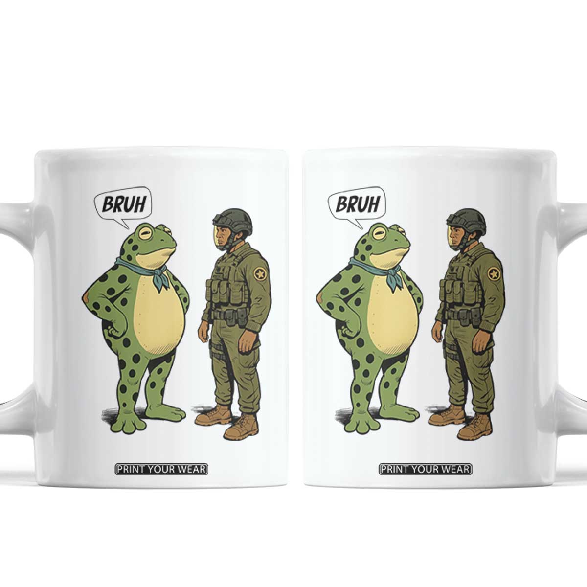 Funny Frog Bruh Resist Meme Coffee Mug Free Portland Oregon Political Satire TS02 White Print Your Wear