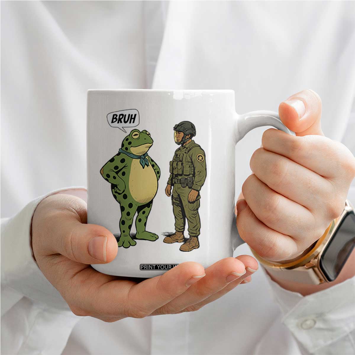 Funny Frog Bruh Resist Meme Coffee Mug Free Portland Oregon Political Satire TS02 Print Your Wear