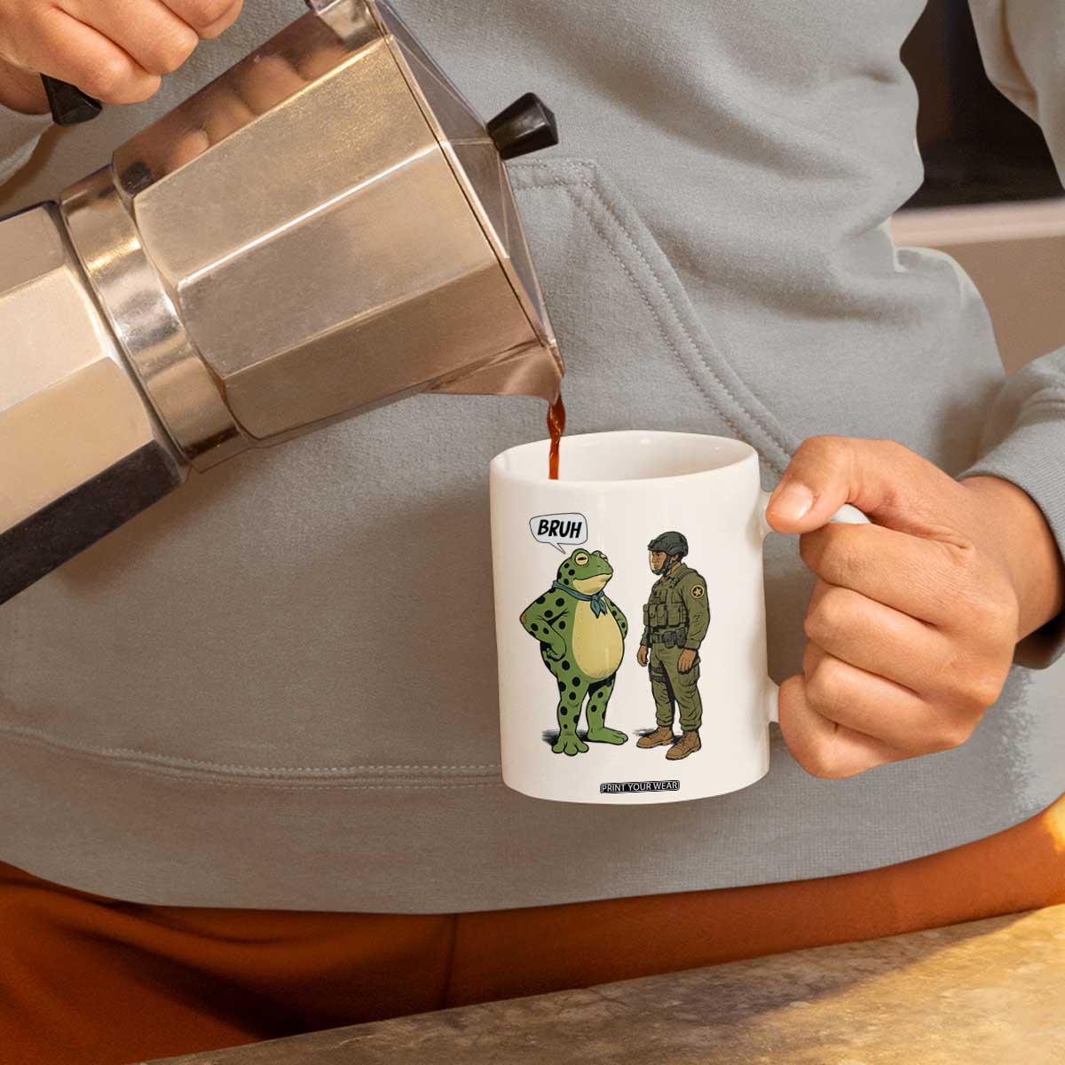 Funny Frog Bruh Resist Meme Coffee Mug Free Portland Oregon Political Satire TS02 Print Your Wear