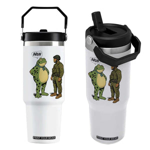 Funny Frog Bruh Resist Meme Flip Straw Tumbler Free Portland Oregon Political Satire TS02 One Size: 30 oz White Print Your Wear
