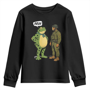 Funny Frog Bruh Resist Meme Youth Sweatshirt Free Portland Oregon Political Satire TS02 Black Print Your Wear
