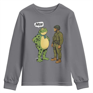 Funny Frog Bruh Resist Meme Youth Sweatshirt Free Portland Oregon Political Satire TS02 Charcoal Print Your Wear