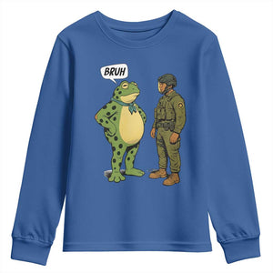 Funny Frog Bruh Resist Meme Youth Sweatshirt Free Portland Oregon Political Satire TS02 Royal Blue Print Your Wear