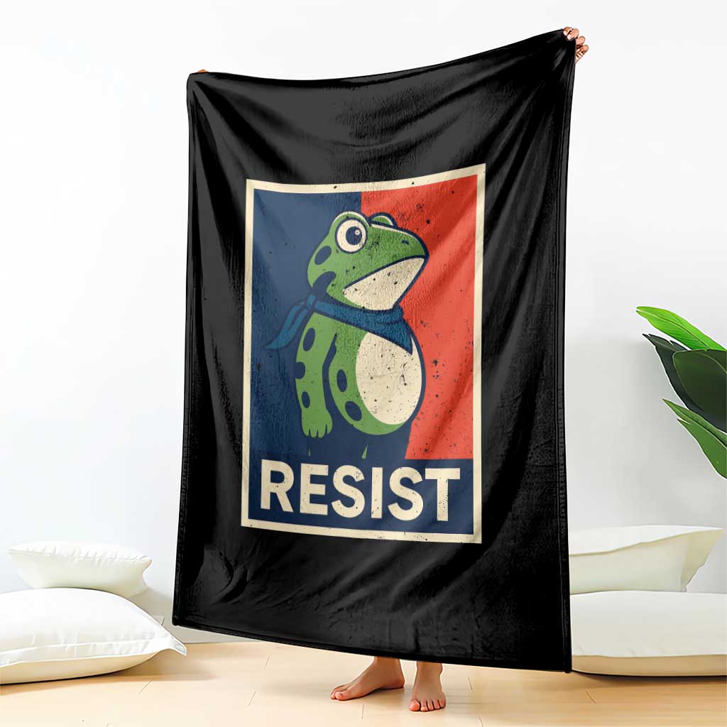 Portland 2025 Protest Throw Blanket Frog Resist Against Pepper Spray TS02 Print Your Wear