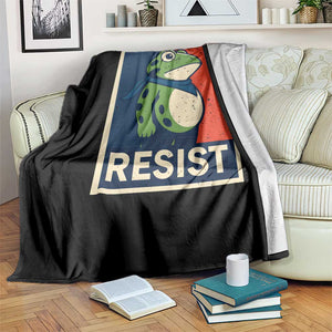 Portland 2025 Protest Throw Blanket Frog Resist Against Pepper Spray TS02 Print Your Wear