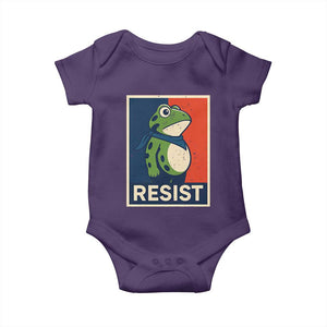 Portland 2025 Protest Baby Onesie Frog Resist Against Pepper Spray TS02 Purple Print Your Wear