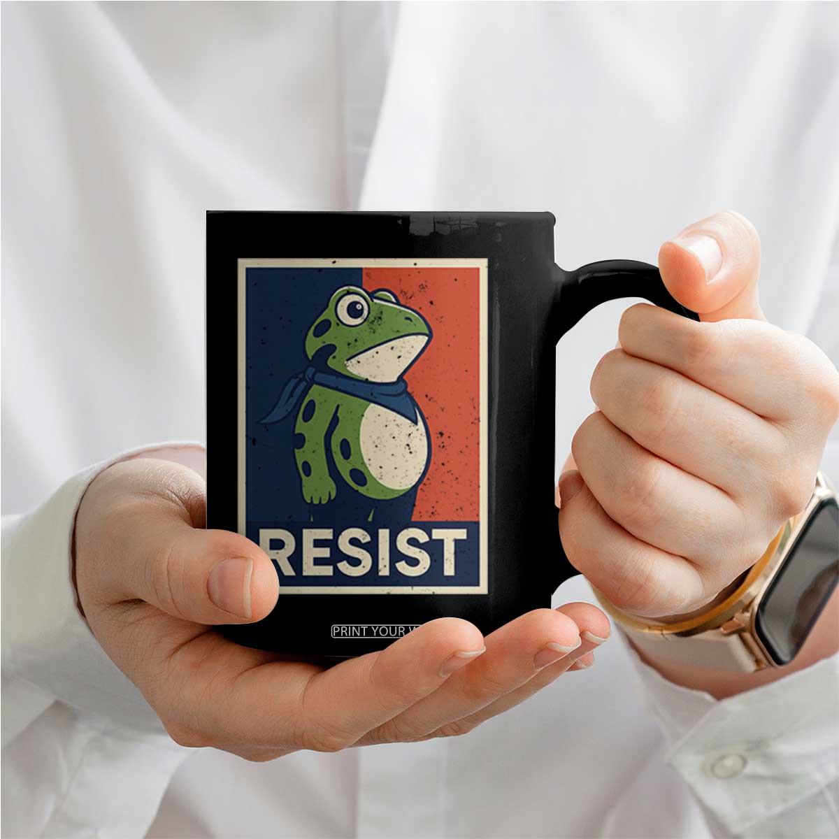Portland 2025 Protest Coffee Mug Frog Resist Against Pepper Spray TS02 Print Your Wear