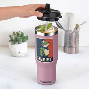 Portland 2025 Protest Flip Straw Tumbler Frog Resist Against Pepper Spray TS02 One Size: 30 oz Light Pink Print Your Wear