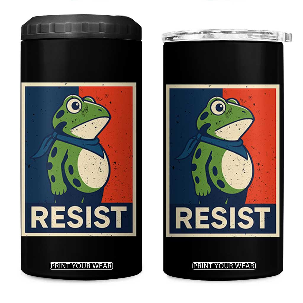 Portland 2025 Protest 4 in 1 Can Cooler Tumbler Frog Resist Against Pepper Spray TS02 One Size: 16 oz Black Print Your Wear