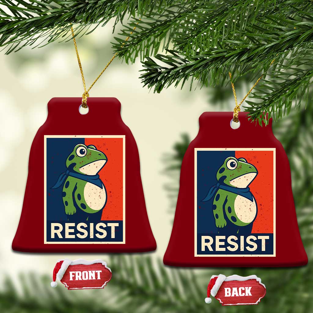 Portland 2025 Protest Ceramic Ornament Frog Resist Against Pepper Spray TS02 Print Your Wear