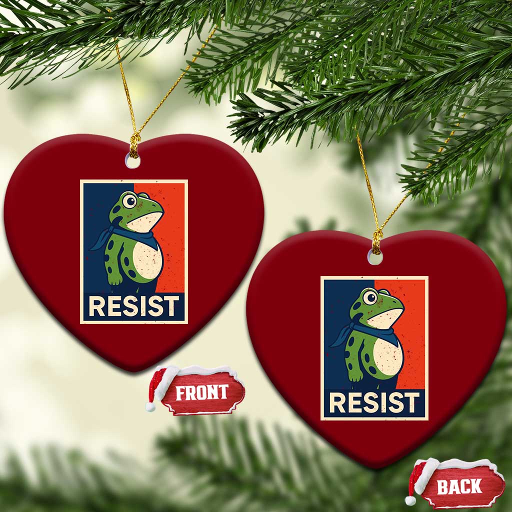 Portland 2025 Protest Ceramic Ornament Frog Resist Against Pepper Spray TS02 Print Your Wear