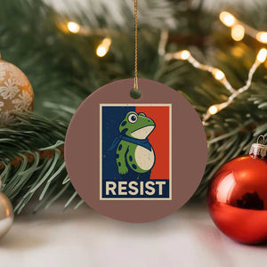 Portland 2025 Protest Ceramic Ornament Frog Resist Against Pepper Spray TS02 1pc Mocha Print Your Wear
