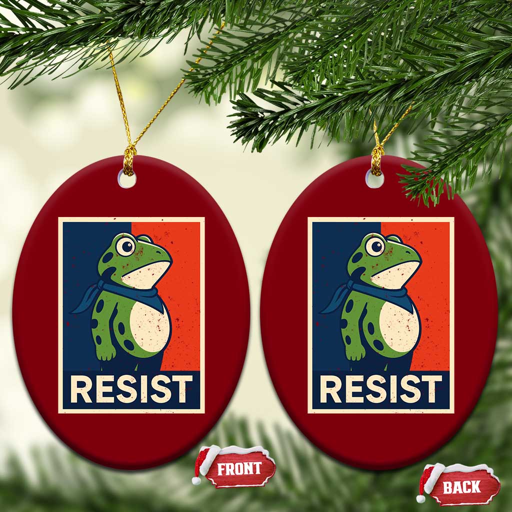 Portland 2025 Protest Ceramic Ornament Frog Resist Against Pepper Spray TS02 Print Your Wear