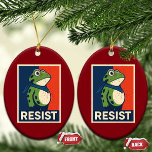 Portland 2025 Protest Ceramic Ornament Frog Resist Against Pepper Spray TS02 Print Your Wear