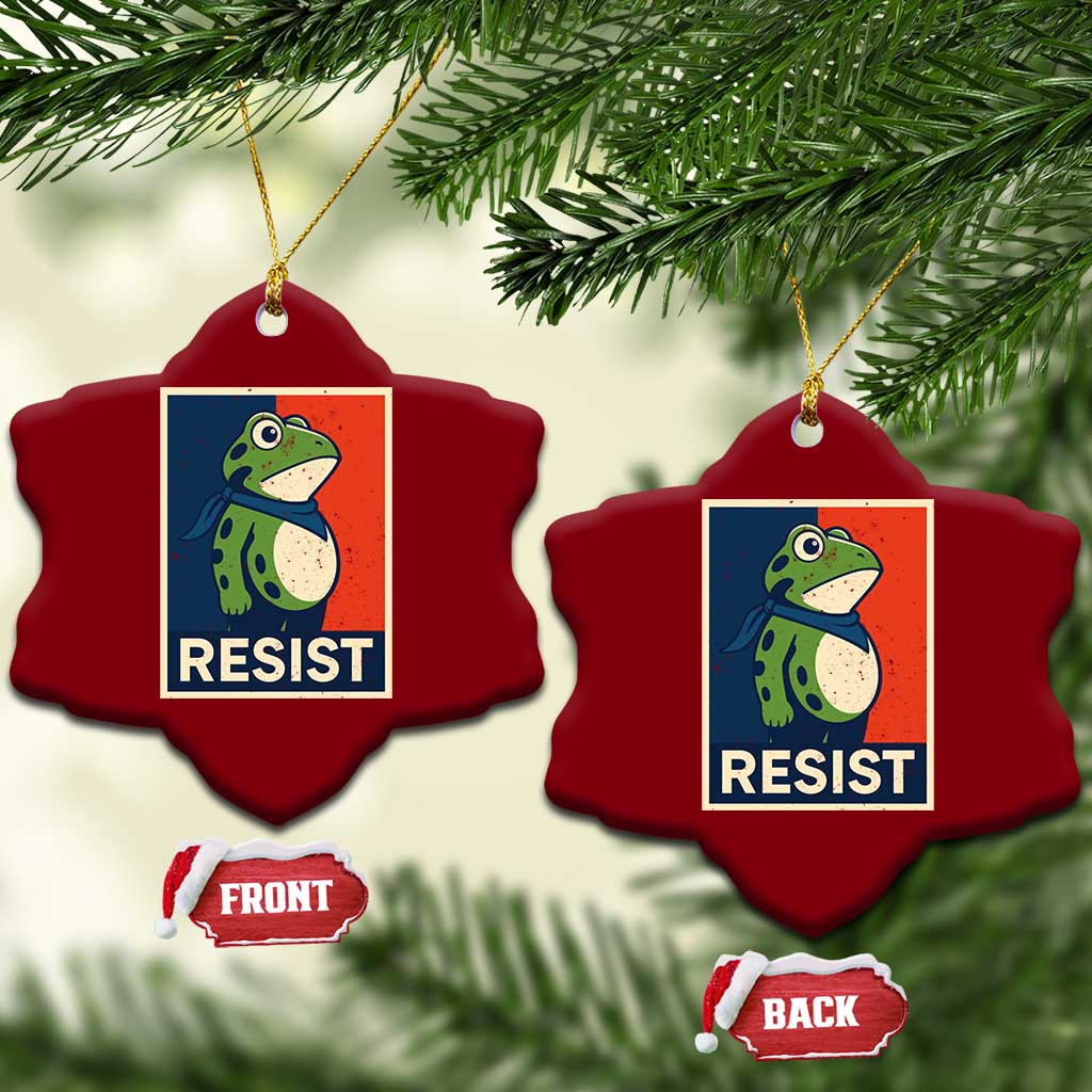 Portland 2025 Protest Ceramic Ornament Frog Resist Against Pepper Spray TS02 Print Your Wear