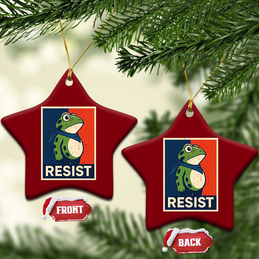 Portland 2025 Protest Ceramic Ornament Frog Resist Against Pepper Spray TS02 Print Your Wear