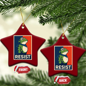 Portland 2025 Protest Ceramic Ornament Frog Resist Against Pepper Spray TS02 Print Your Wear