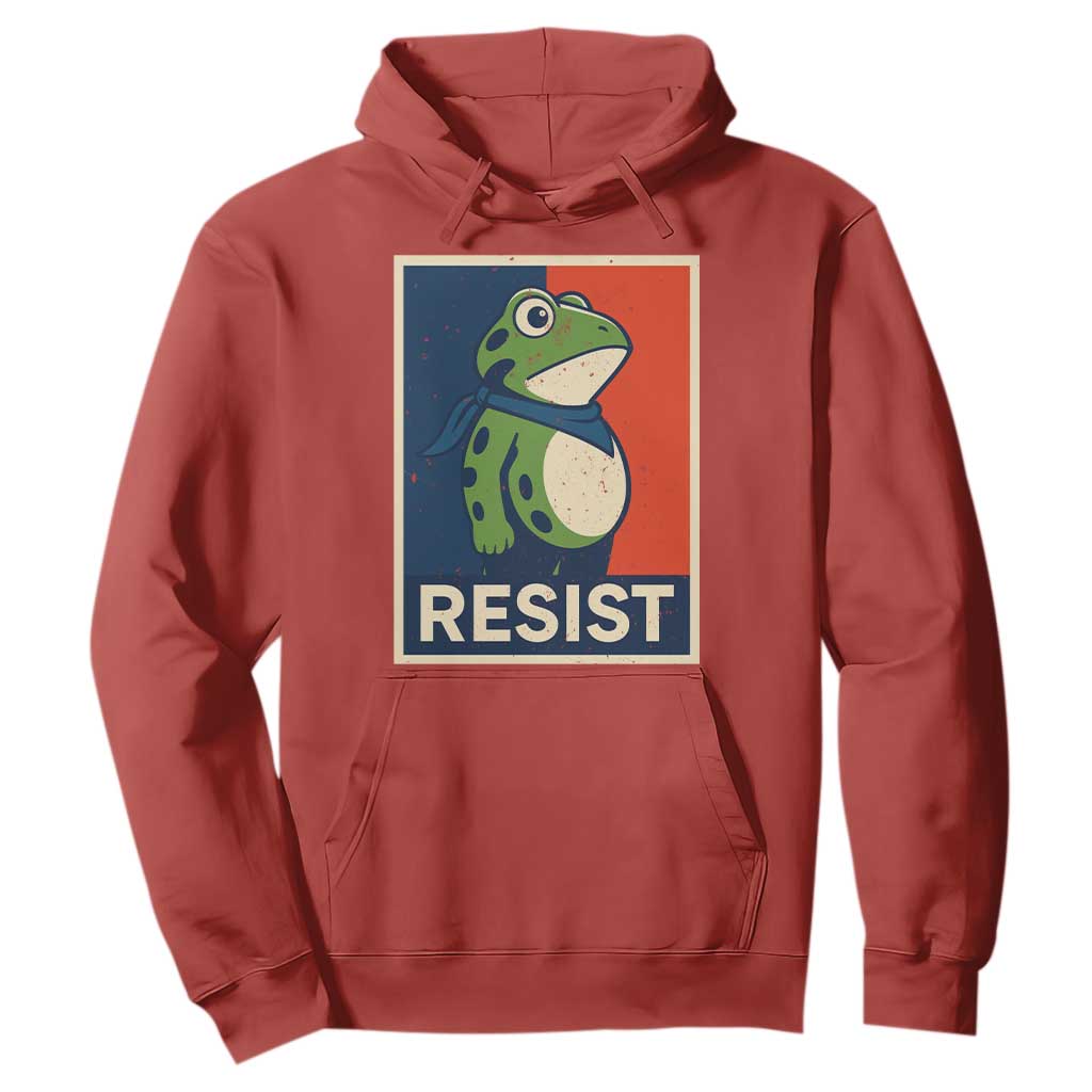 Portland 2025 Protest Hoodie Frog Resist Against Pepper Spray TS02 Red Print Your Wear