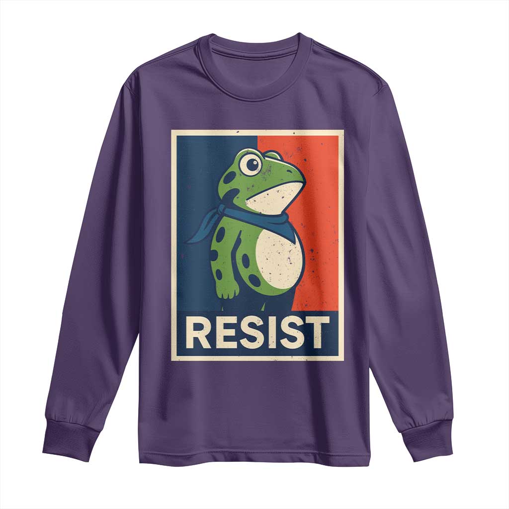 Portland 2025 Protest Long Sleeve Shirt Frog Resist Against Pepper Spray TS02 Purple Print Your Wear