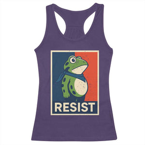 Portland 2025 Protest Racerback Tank Top Frog Resist Against Pepper Spray TS02 Purple Print Your Wear