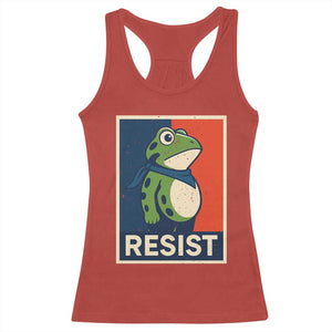 Portland 2025 Protest Racerback Tank Top Frog Resist Against Pepper Spray TS02 Red Print Your Wear