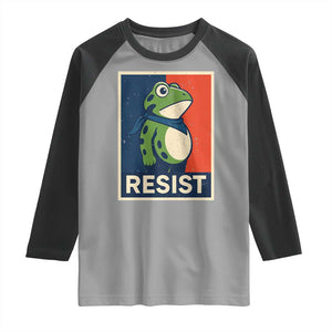 Portland 2025 Protest Raglan Shirt Frog Resist Against Pepper Spray TS02 Sport Gray Black Print Your Wear