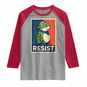 Portland 2025 Protest Raglan Shirt Frog Resist Against Pepper Spray TS02 Sport Gray Red Print Your Wear
