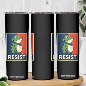 Portland 2025 Protest Skinny Tumbler Frog Resist Against Pepper Spray TS02 Print Your Wear