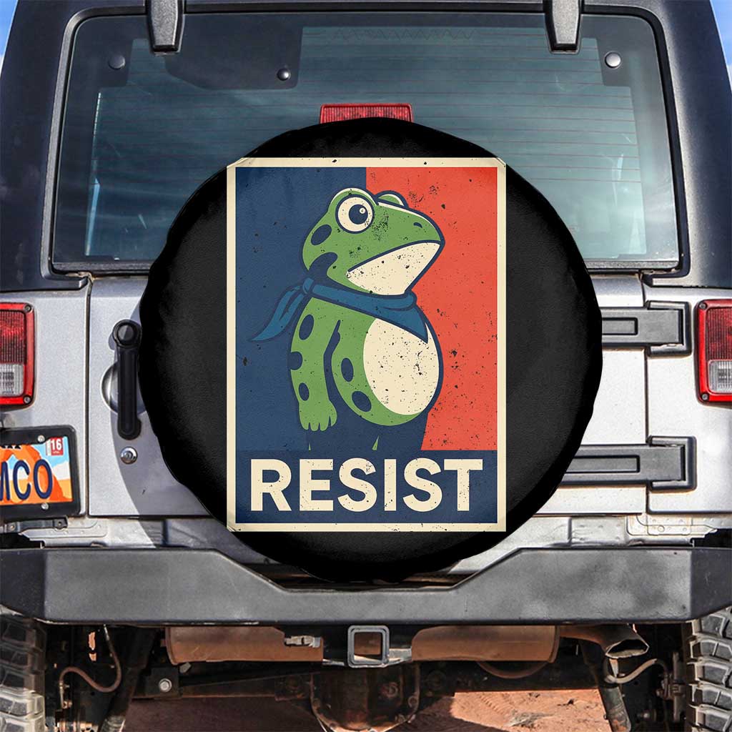 Portland 2025 Protest Spare Tire Cover Frog Resist Against Pepper Spray TS02 No hole Black Print Your Wear