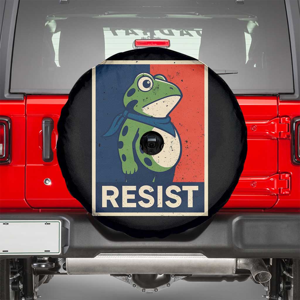 Portland 2025 Protest Spare Tire Cover Frog Resist Against Pepper Spray TS02 Black Print Your Wear