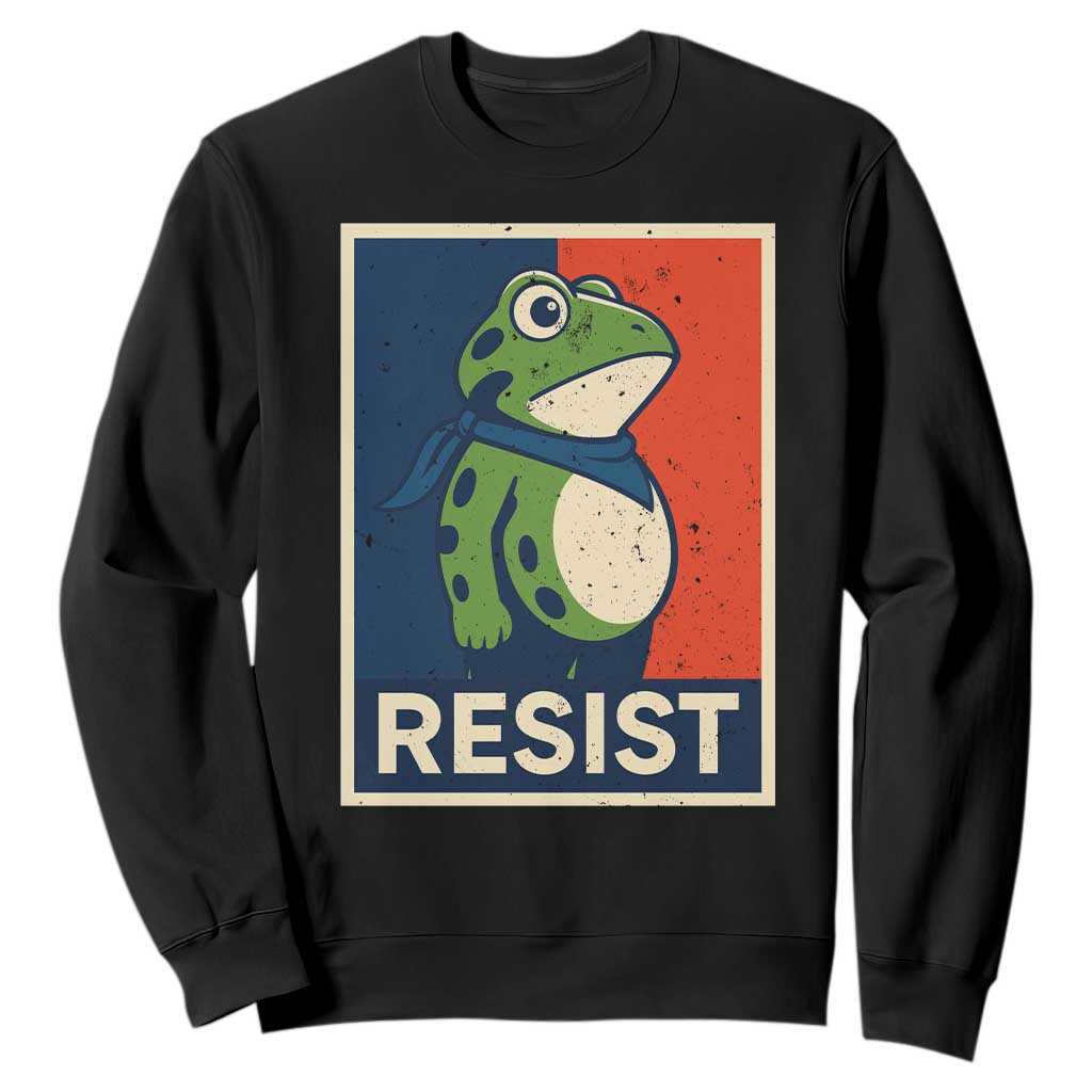 Portland 2025 Protest Sweatshirt Frog Resist Against Pepper Spray TS02 Black Print Your Wear