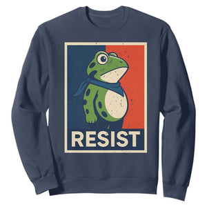 Portland 2025 Protest Sweatshirt Frog Resist Against Pepper Spray TS02 Navy Print Your Wear