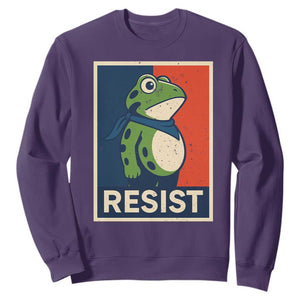 Portland 2025 Protest Sweatshirt Frog Resist Against Pepper Spray TS02 Purple Print Your Wear