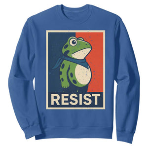 Portland 2025 Protest Sweatshirt Frog Resist Against Pepper Spray TS02 Royal Blue Print Your Wear