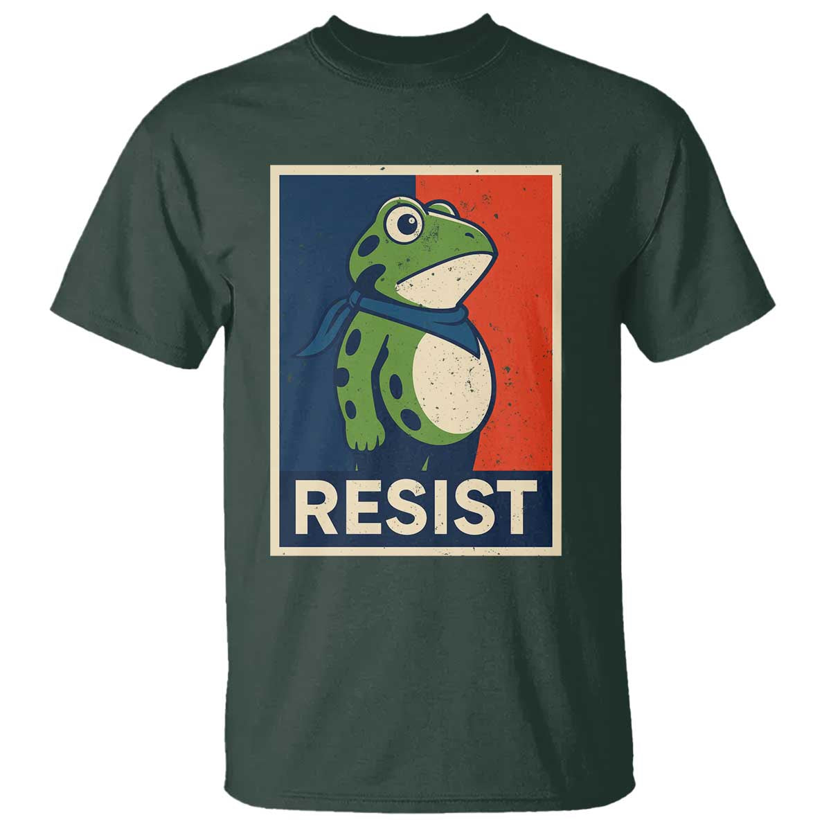 Portland 2025 Protest T Shirt Frog Resist Against Pepper Spray TS02 Dark Forest Green Print Your Wear