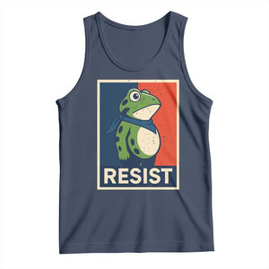 Portland 2025 Protest Tank Top Frog Resist Against Pepper Spray TS02 Navy Print Your Wear