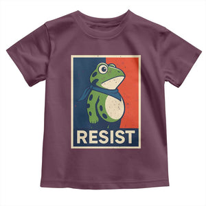 Portland 2025 Protest Toddler T Shirt Frog Resist Against Pepper Spray TS02 Maroon Print Your Wear