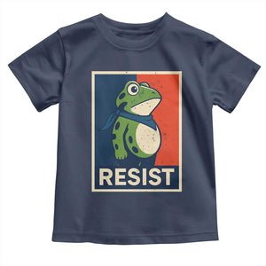Portland 2025 Protest Toddler T Shirt Frog Resist Against Pepper Spray TS02 Navy Print Your Wear