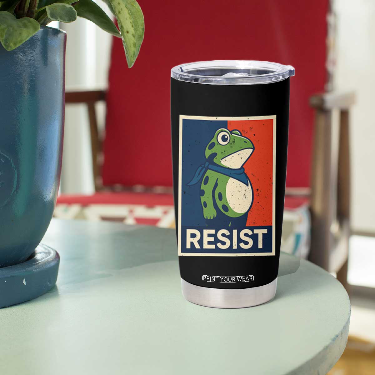 Portland 2025 Protest Tumbler Cup Frog Resist Against Pepper Spray TS02 Print Your Wear