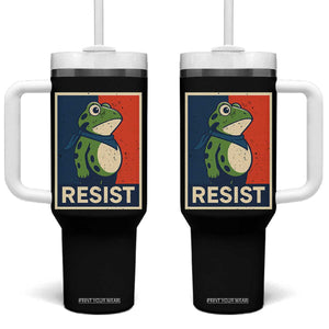 Portland 2025 Protest Tumbler With Handle Frog Resist Against Pepper Spray TS02 One Size: 40 oz Black Print Your Wear