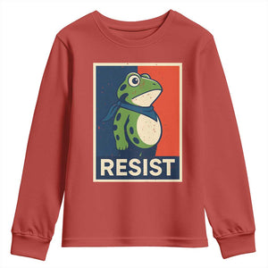 Portland 2025 Protest Youth Sweatshirt Frog Resist Against Pepper Spray TS02 Red Print Your Wear