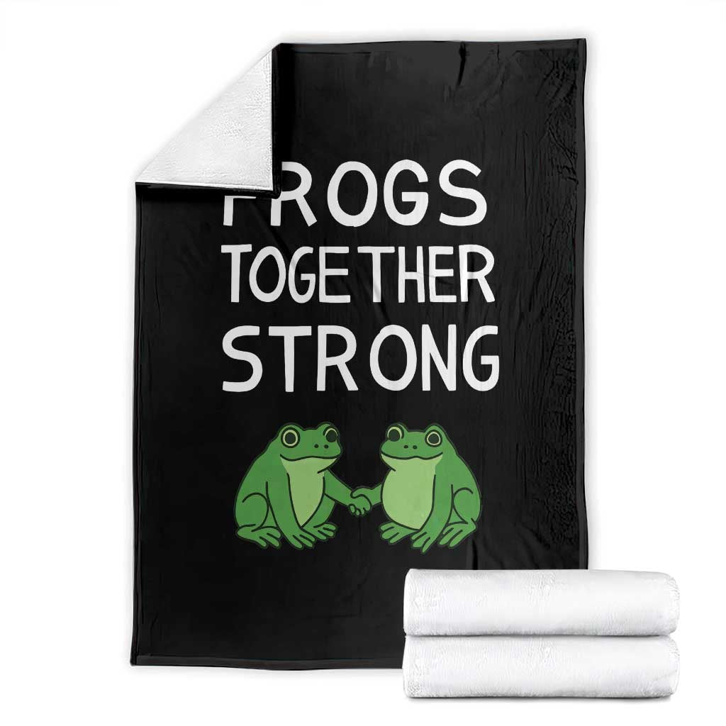 Frogs Together Strong Throw Blanket Free Portland Oregon Unity Meme TS02 Black Print Your Wear