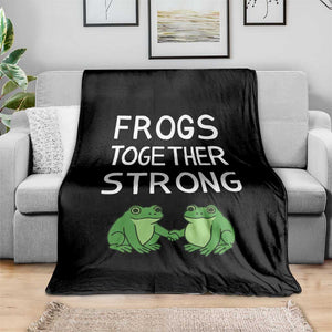Frogs Together Strong Throw Blanket Free Portland Oregon Unity Meme TS02 Print Your Wear