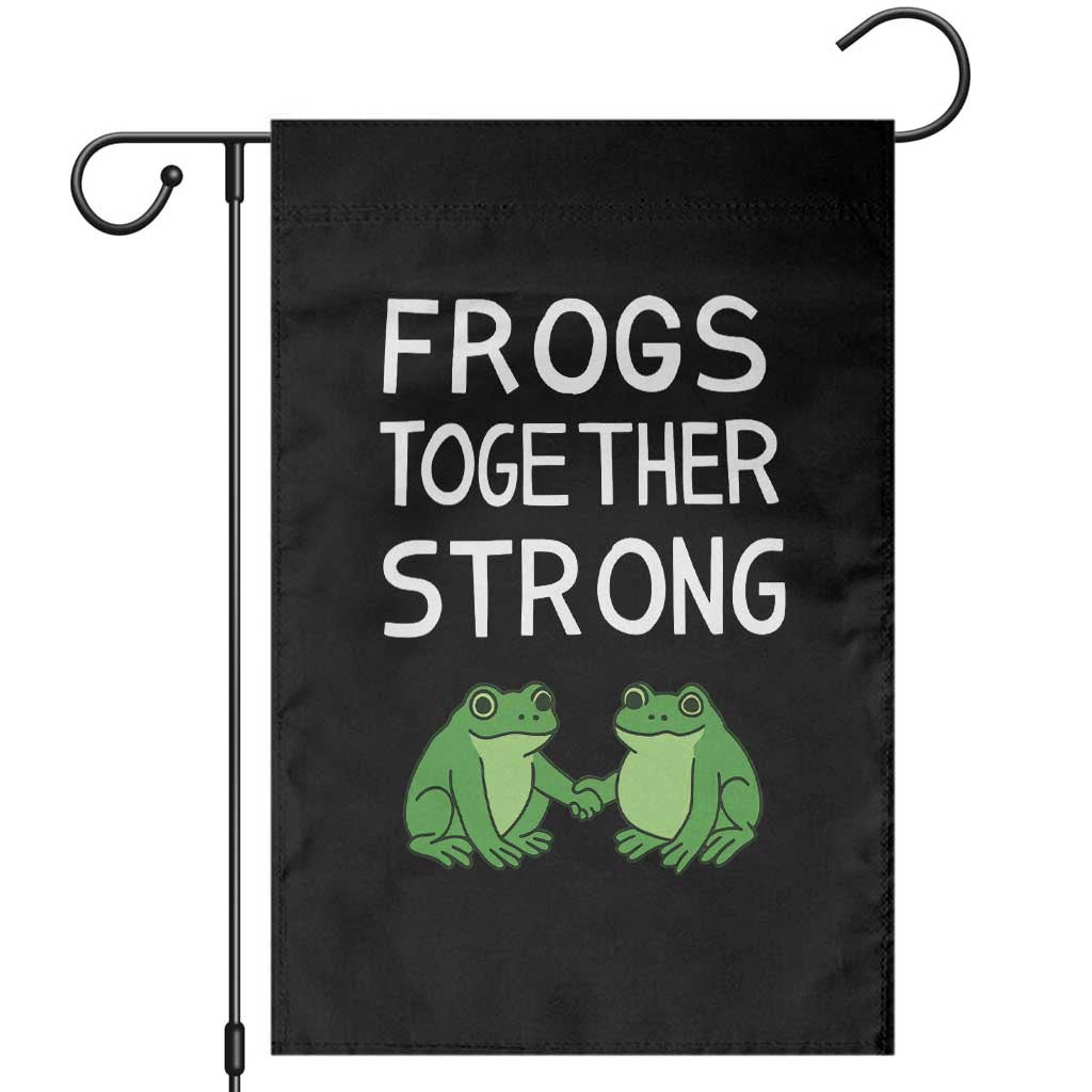 Frogs Together Strong Garden Flag Free Portland Oregon Unity Meme TS02 Black Print Your Wear