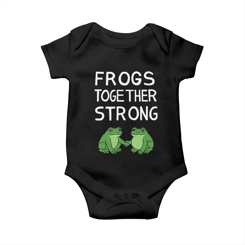 Frogs Together Strong Baby Onesie Free Portland Oregon Unity Meme TS02 Black Print Your Wear
